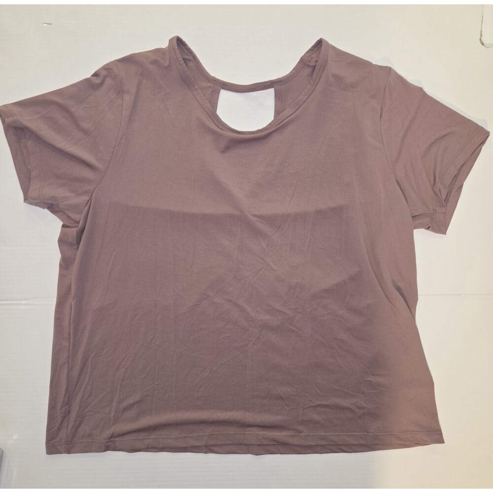 Athletex Performance Mauve Keyhole Neck Lightweight Women's T-Shirt XL Stretch
